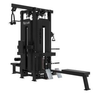 Tunturi Platinum V-Series 4-u-1 multifunkcionalna stanica za cijeli trening tijela s lat zgibovima, veslanjem u sjedećem položaju, triceps potiskom i propadanjima, profesionalna teretanska sprava s utezima do 100 kg.