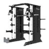 Tunturi Platinum Full Smith/Funkcionalni Trainer – profesionalna sprava za snagu s integriranim Smith strojem, dvostrukim koloturom s utezima od 2 × 100 kg, 16 podesivih položaja i šipkom za zgibove, idealna za svestrane treninge cijelog tijela u teretani.